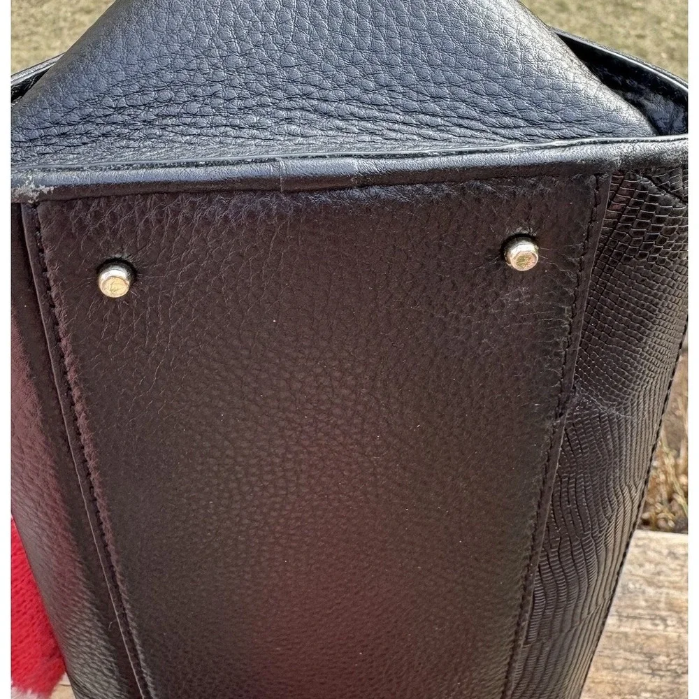 Kate Spade Chatham Lane Harlan Satchel Black Leather‎  & Suede Gold Hardware Bag